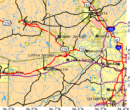 Lithia Springs, GA map