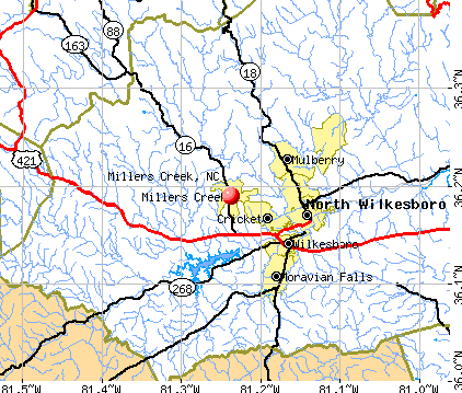 Millers Creek, NC map