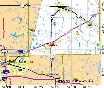Perry, MI map