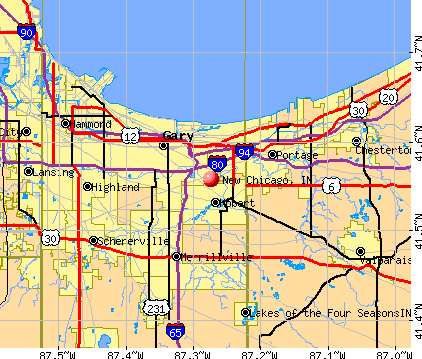 New Chicago, IN map