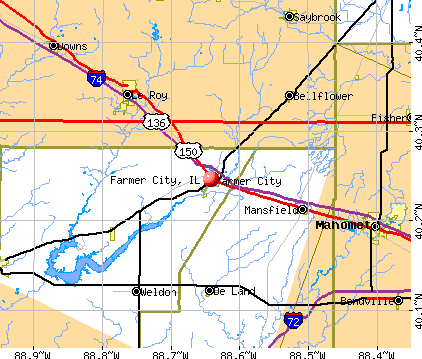 Farmer City, IL map