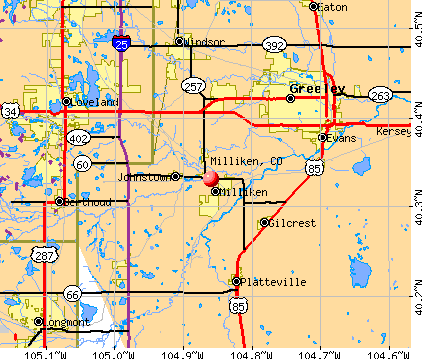 Milliken, CO map