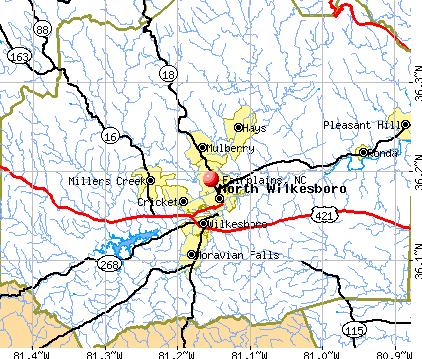 Fairplains, NC map