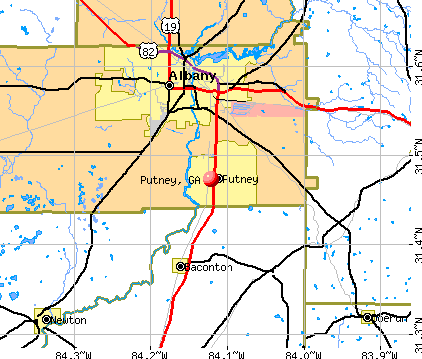 Putney, GA map