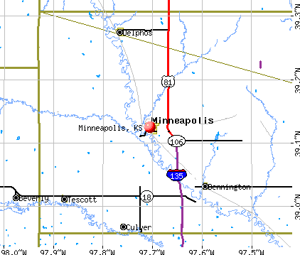 Minneapolis, KS map
