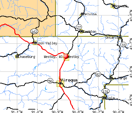 Westby, WI map