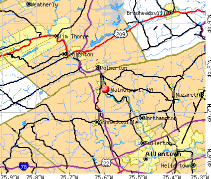 Walnutport, PA map