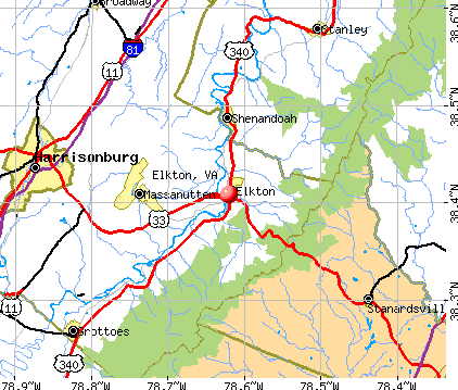 Elkton, VA map