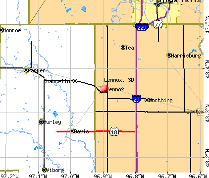 Lennox, SD map