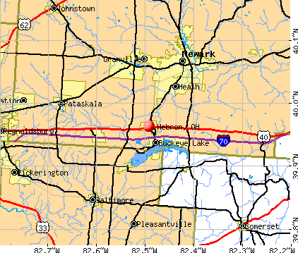 Hebron, OH map