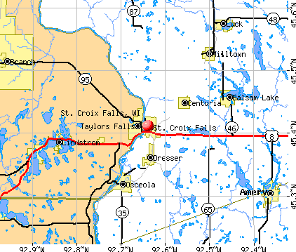 St. Croix Falls, WI map