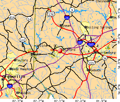 Wellford, SC map