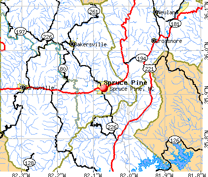 Spruce Pine, NC map