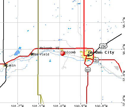Holcomb, KS map