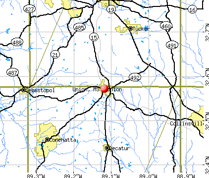Union, MS map