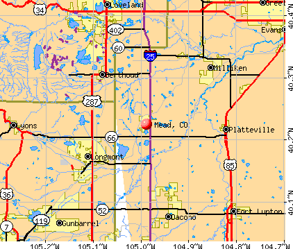 Mead, CO map