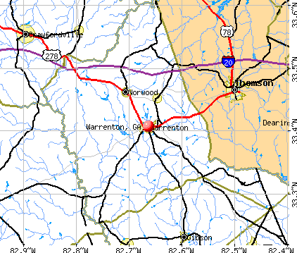 Warrenton, GA map