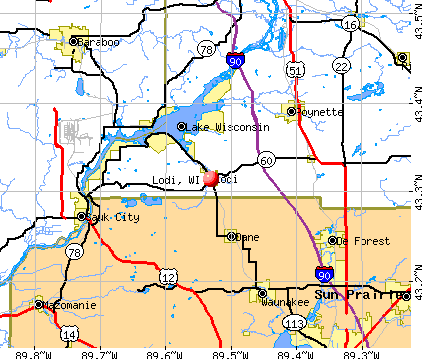 Lodi, WI map