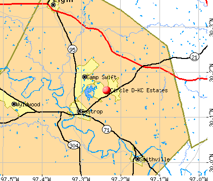 Circle D-KC Estates, TX map