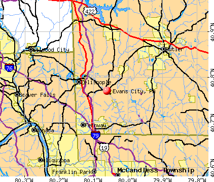 Evans City, PA map
