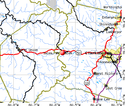 Salem, WV map