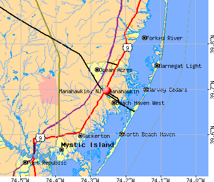 Manahawkin, NJ map