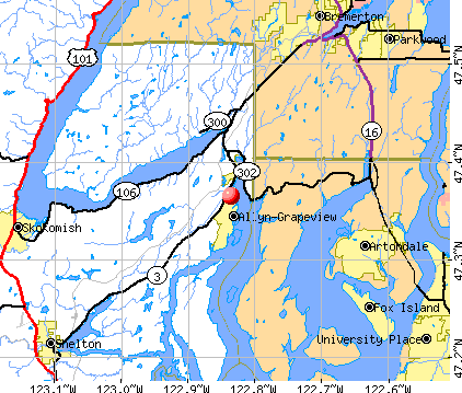 Allyn-Grapeview, WA map
