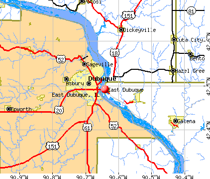 East Dubuque, IL map