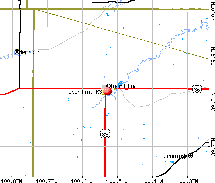 Oberlin, KS map