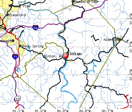 Hinton, WV map