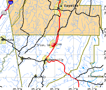 Trion, GA map
