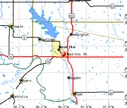 Waurika, OK map