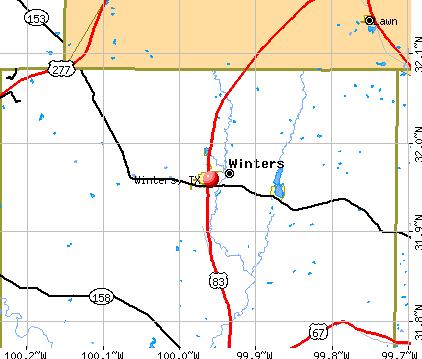 Winters, TX map
