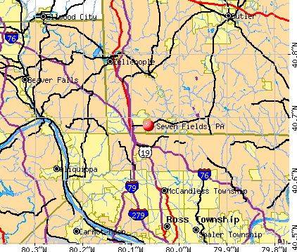 Seven Fields, PA map
