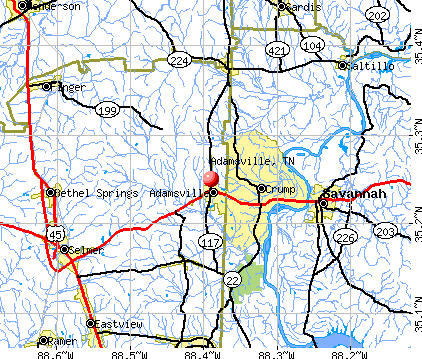 Adamsville, TN map