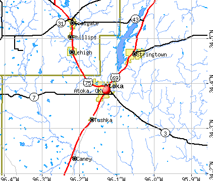 Atoka, OK map