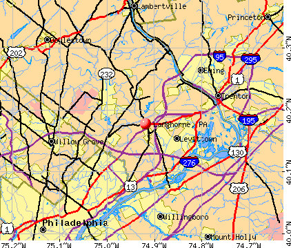 Langhorne, PA map