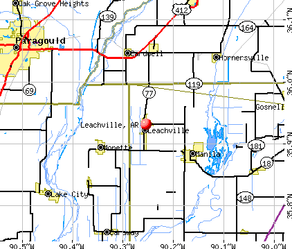 Leachville, AR map