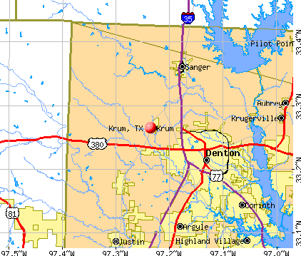 Krum, TX map