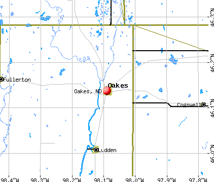 Oakes, ND map
