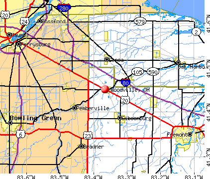 Woodville, OH map