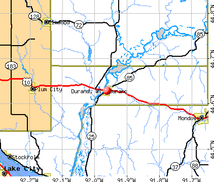 Durand, WI map