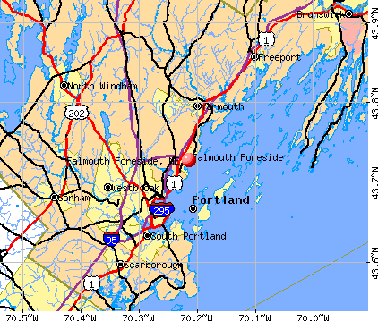 Falmouth Foreside, ME map