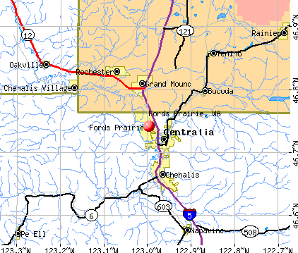 Fords Prairie, WA map