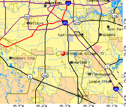 Brookside Village, TX map