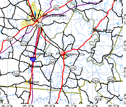 Hodgenville, KY map