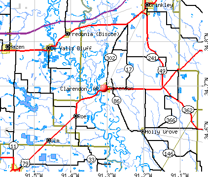 Clarendon, AR map