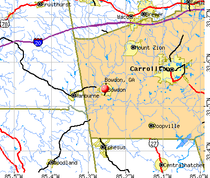 Bowdon, GA map