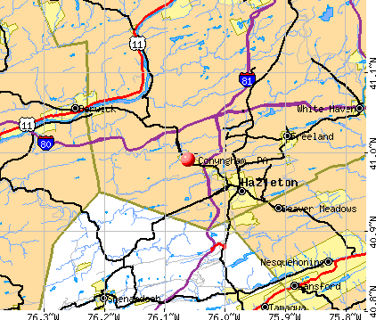 Conyngham, PA map
