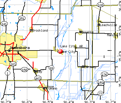 map of arkansas cities. Lake City, AR map